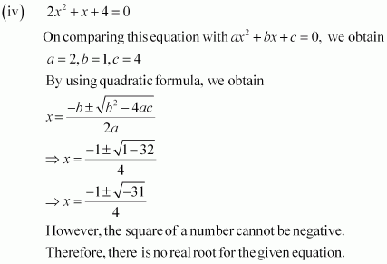 NCERT Solutions for Class 10 Maths Chapter 4 Quadratic Equations